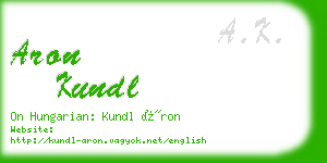 aron kundl business card